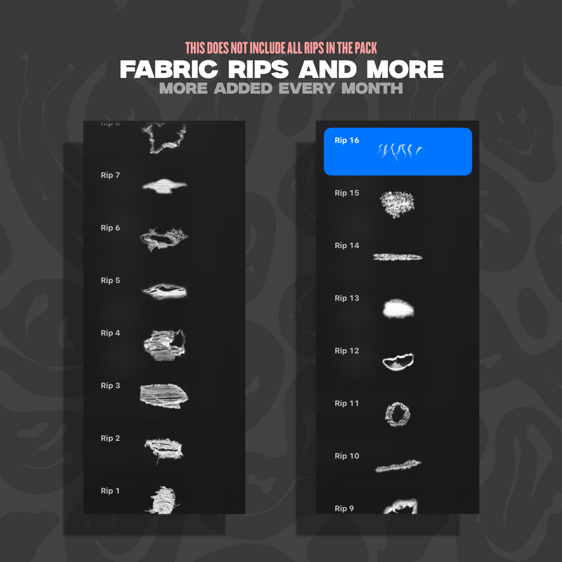 Fabric Rips Brush Pack