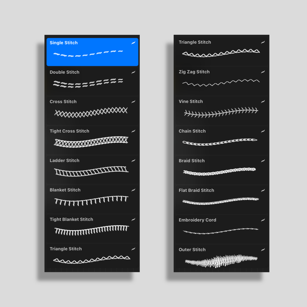 Stitching and Embroidery Brush Pack