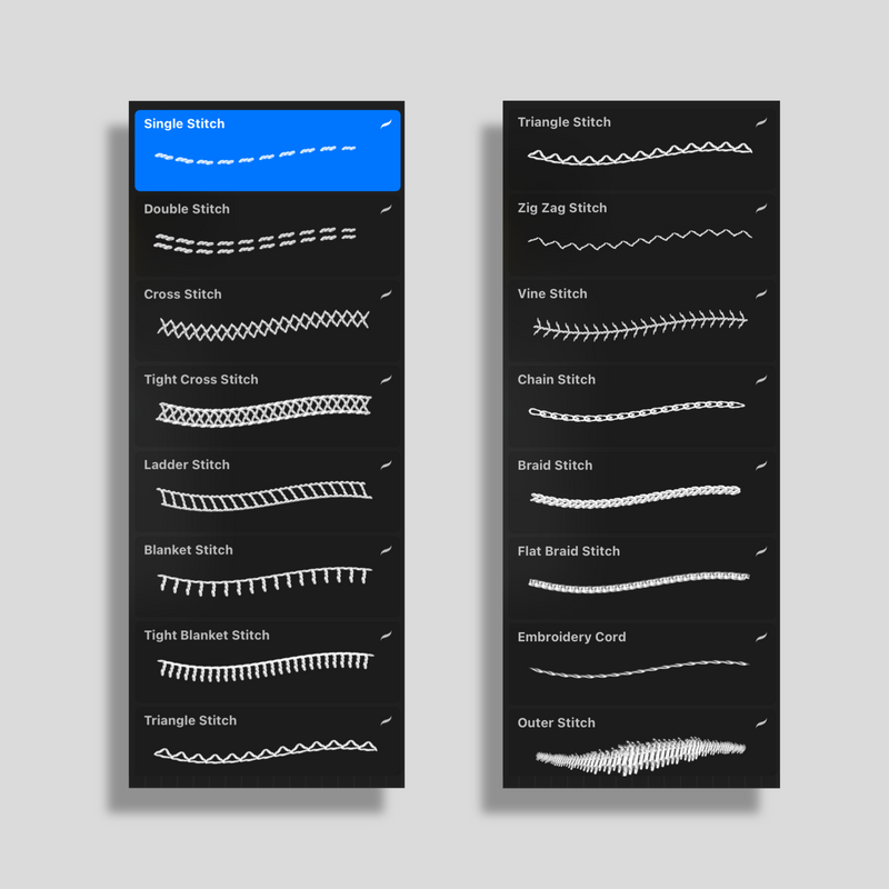Stitching and Embroidery Brush Pack